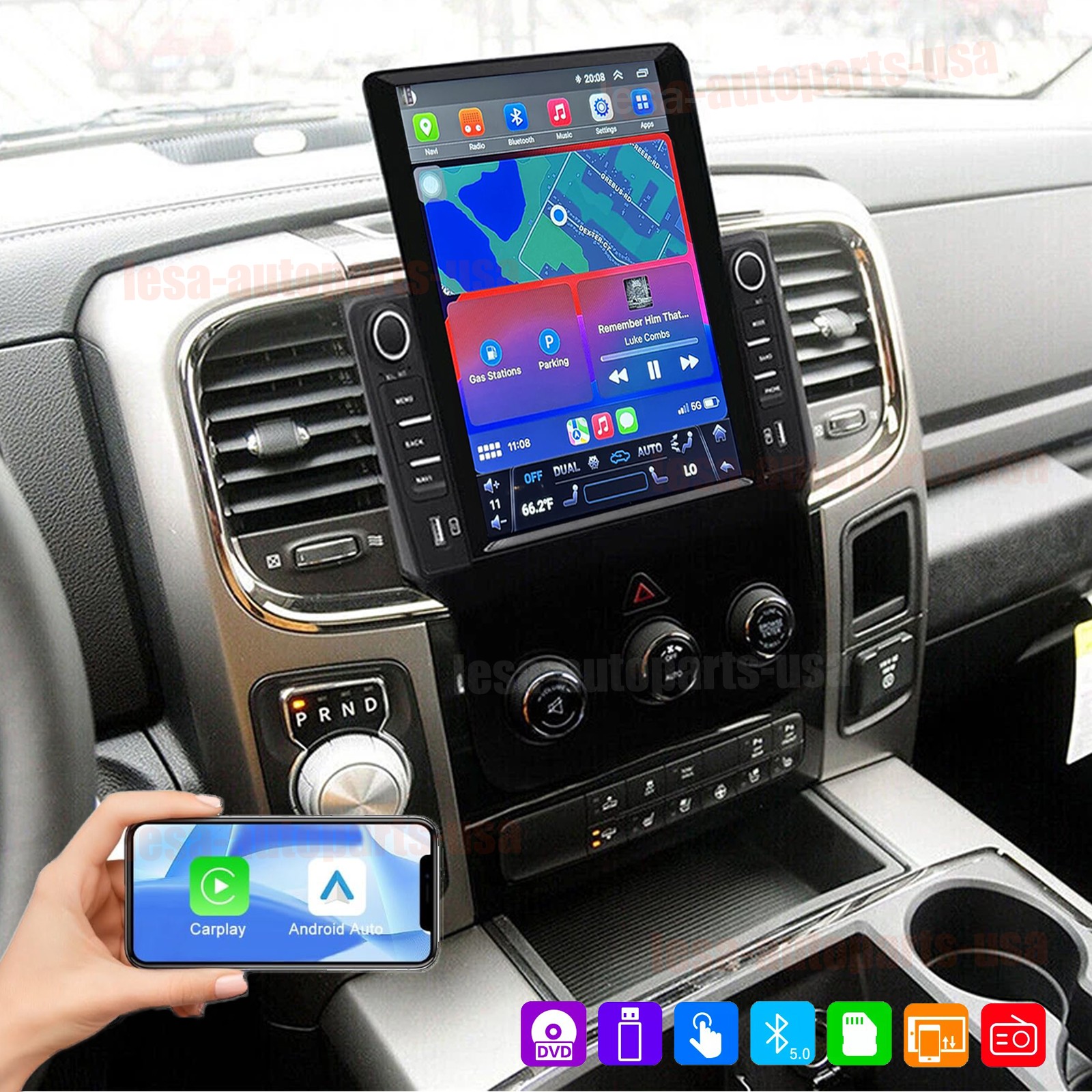 Android 15 Radio Stereo Carplay GPS Navi 9.7″ For Dodge Ram 1500 2500 3500 13-18