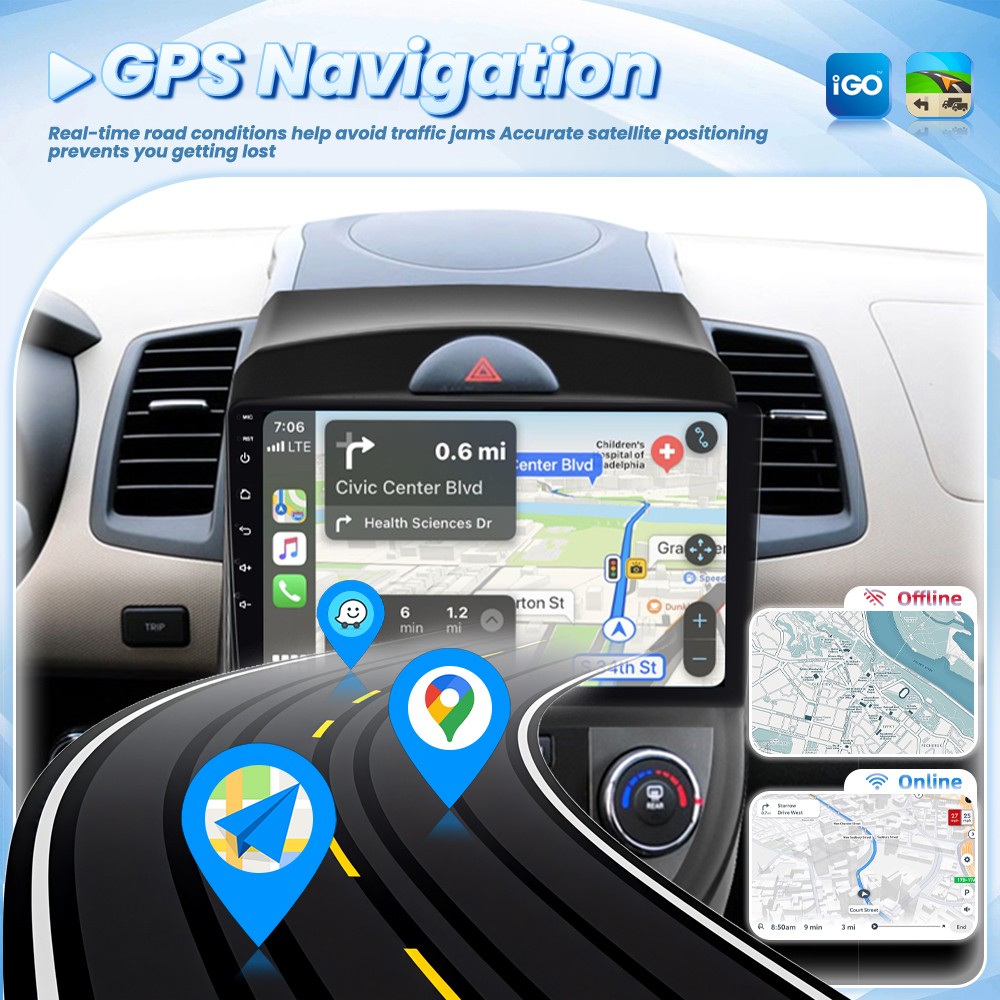 4+64GB Android 15 Carplay For Kia Soul 2010-2013 Car Stereo Radio GPS Navi + Cam