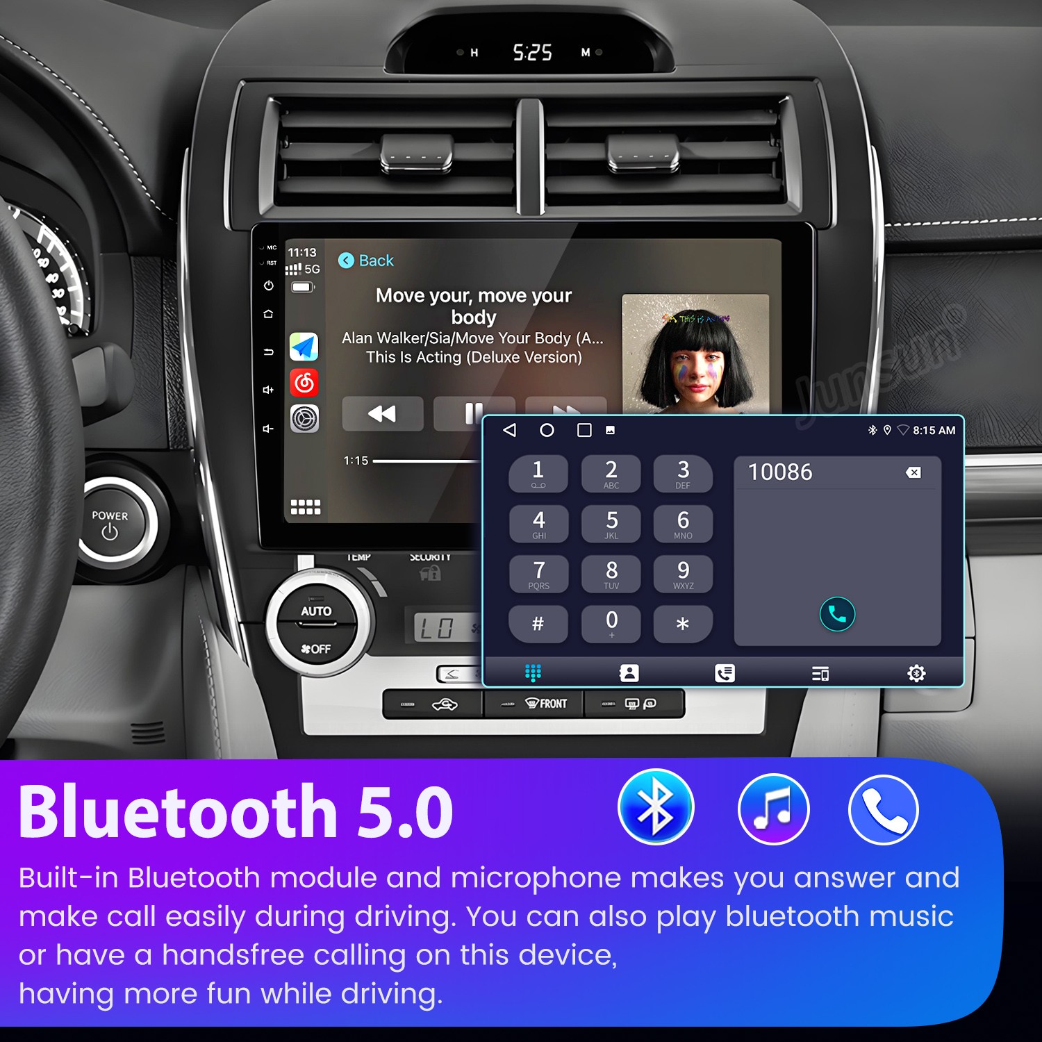 8Core 6+128G Android14 Carplay Car Stereo Radio GPS Nav For Toyota Camry 12-2014