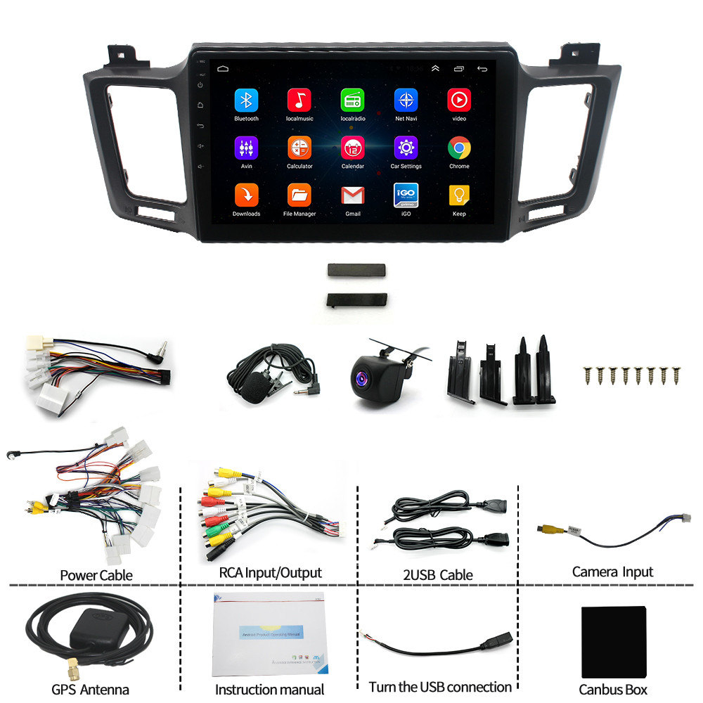4+64GB 8-Core Stereo Radio Android 13 Carplay GPS Navi For Toyota RAV4 2013-2018