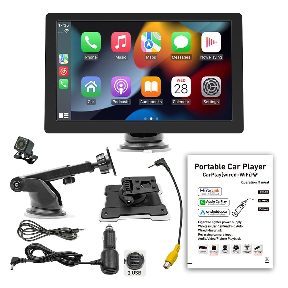9Inch Car Stereo MP5 Player For Wireless Carplay/Android Auto BT 5.0 Mirror link