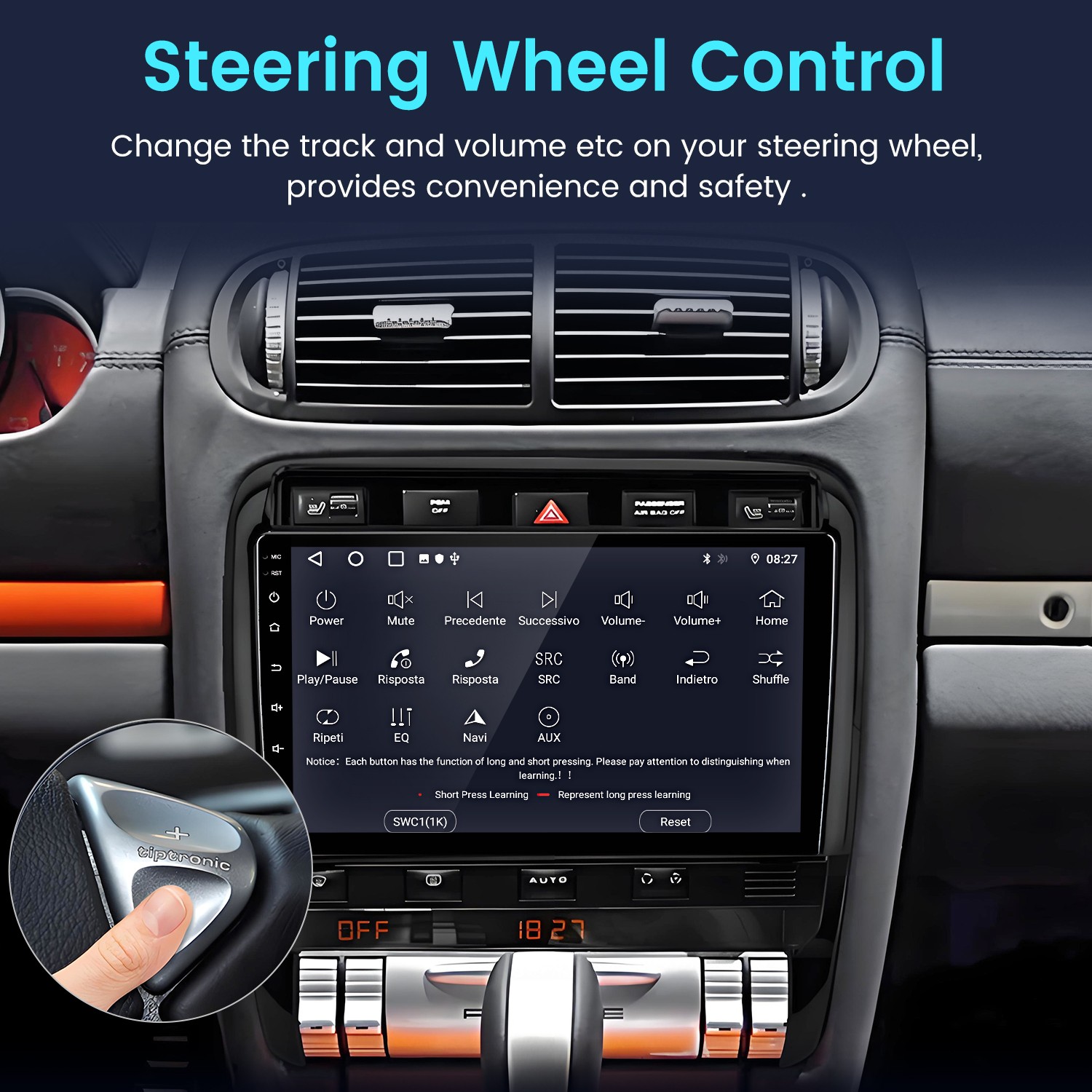 6+128G Carplay Android14 For Porsche Cayenne 2002-2010 Car Stereo Radio GPS Navi