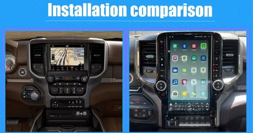 Large Display 13.6″ Android Car Stereo Radio Gps For 19-2024 Dodge Ram 1500 2500