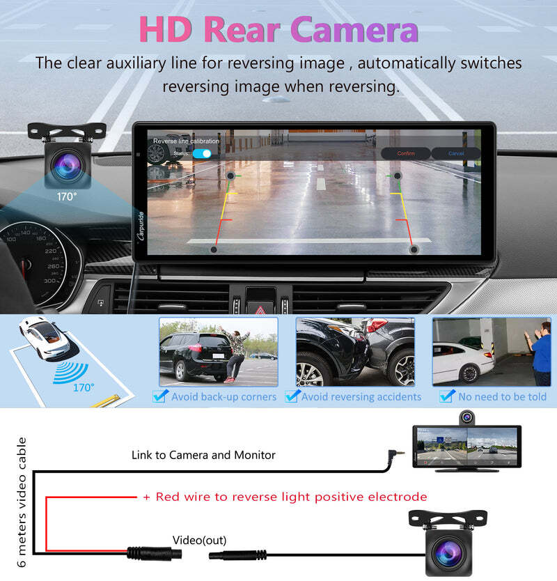 CARPURIDE W903 Smart Multimedia Wireless Carplay Android Auto With Dash Camera