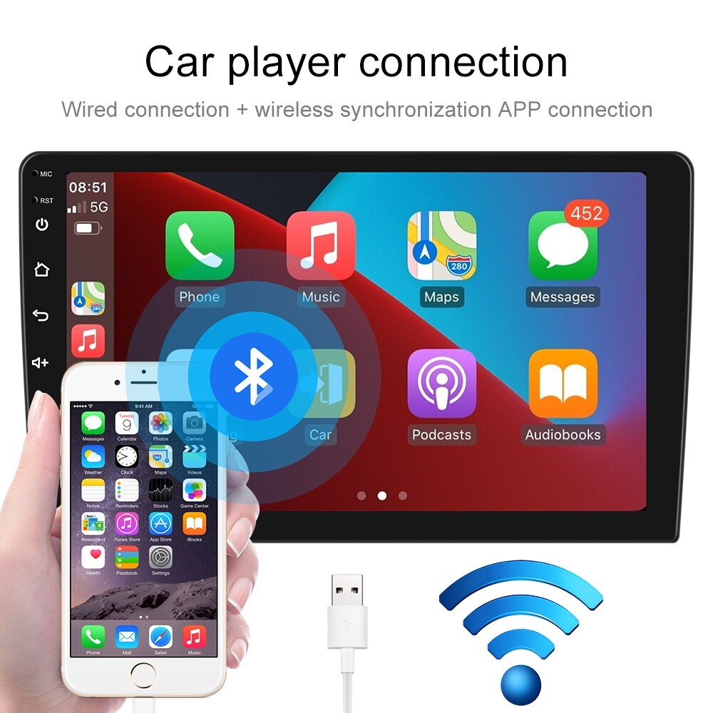 Double Din 10.1″ Car Stereo Android 13 Apple CarPlay Radio GPS Navi WiFi Player