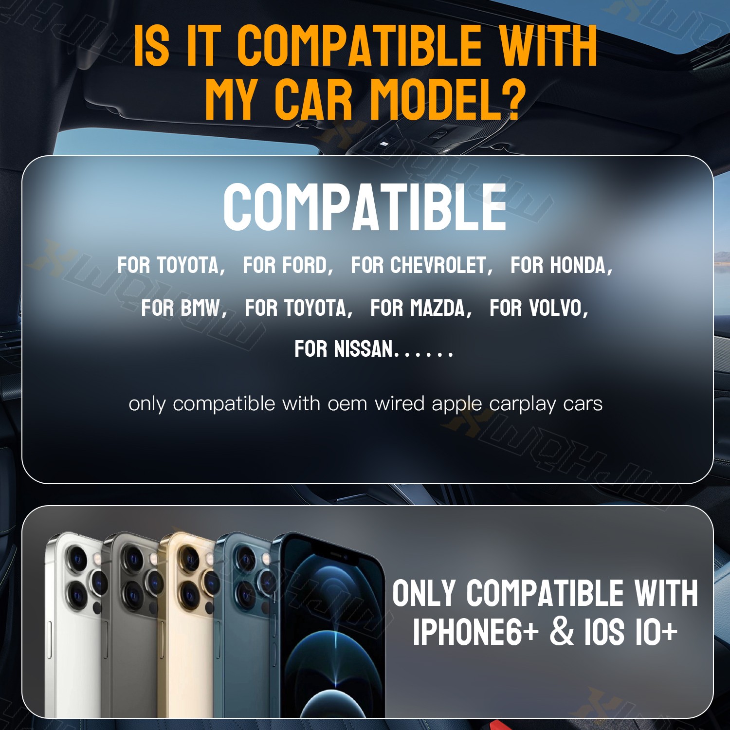 Wireless CarPlay Adapter USB Dongle For Acura ILX Sedan 4-Door 2.4L 2019-2022