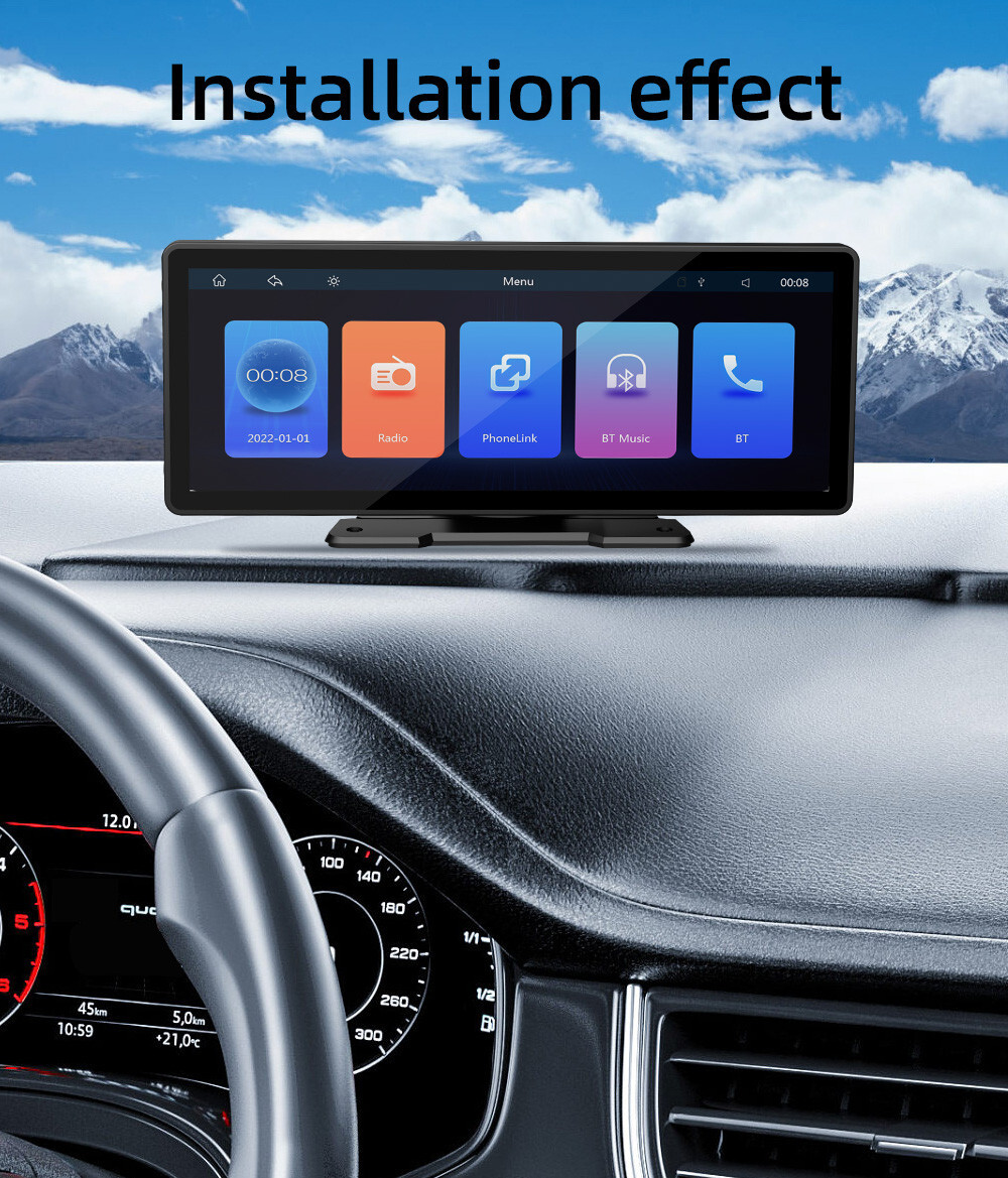 Stereo Radio MP5 Player Touch Screen BT For Wired Wireless CarPlay Android Auto