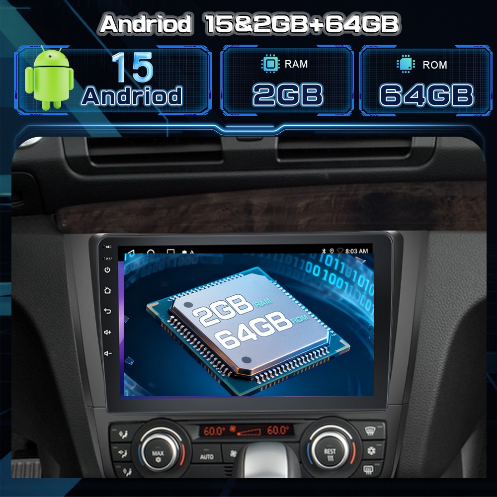 Android 15 Carplay For BMW 1 Series E88 E82 E81 E87 08-12 Car Stereo Radio + Cam