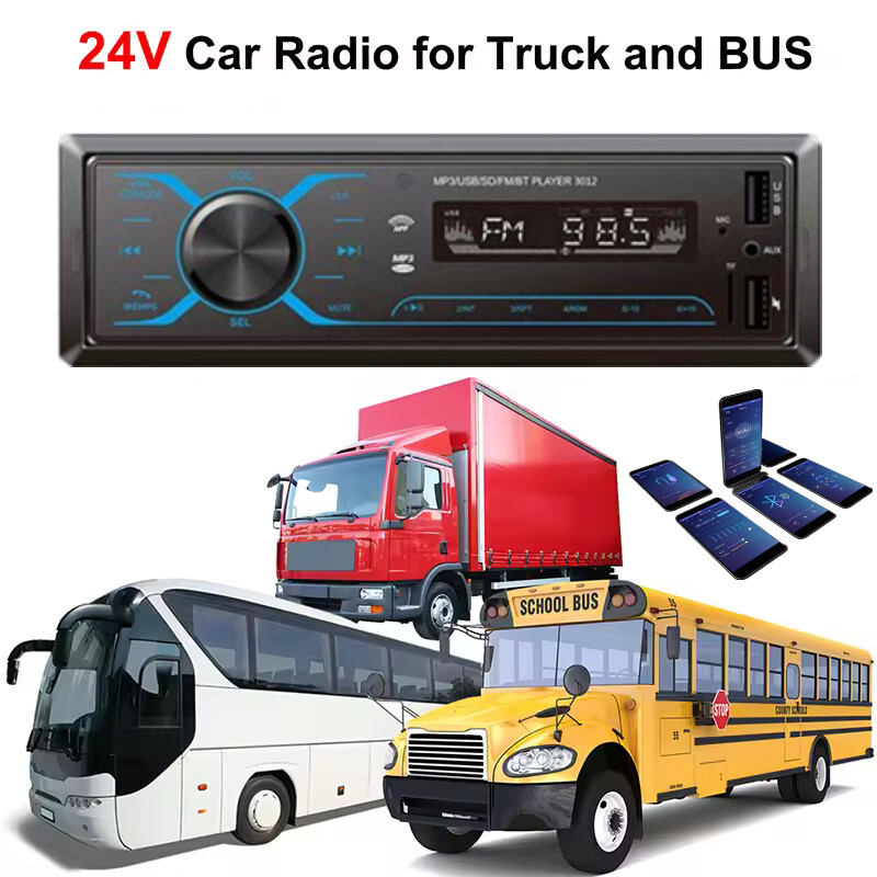 24V Car Truck Bus Radio Bluetooth USB Charger MP3 Player Handsfree Audio Stereo