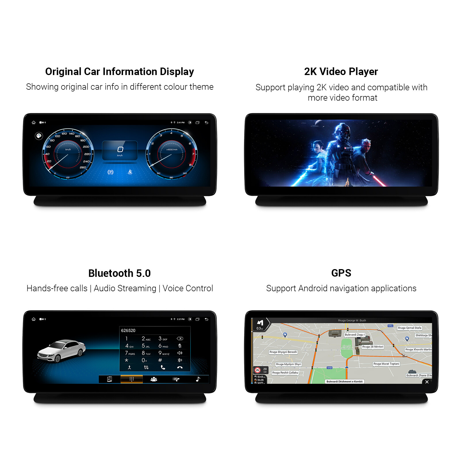 CarPlay For Benz CLS-W218 C218 Android 14 8-Core 64GB Car Stereo GPS Navi 12.3″