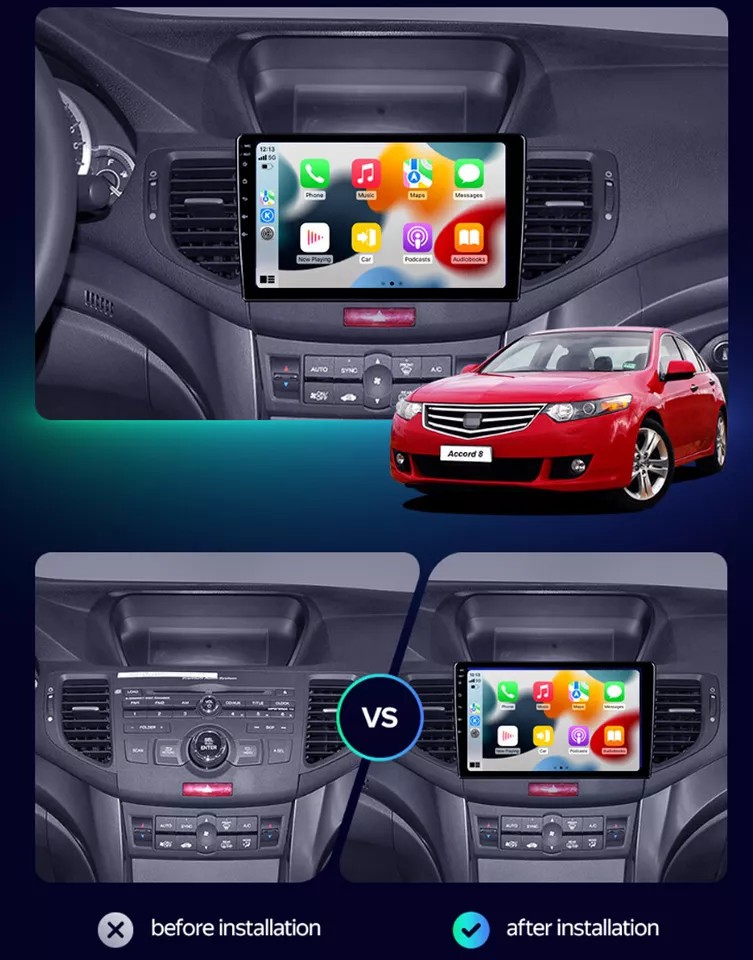 For Acura TSX 2009-2014 Touch Screen Android 13 Car Stereo Radio GPS Carplay Map