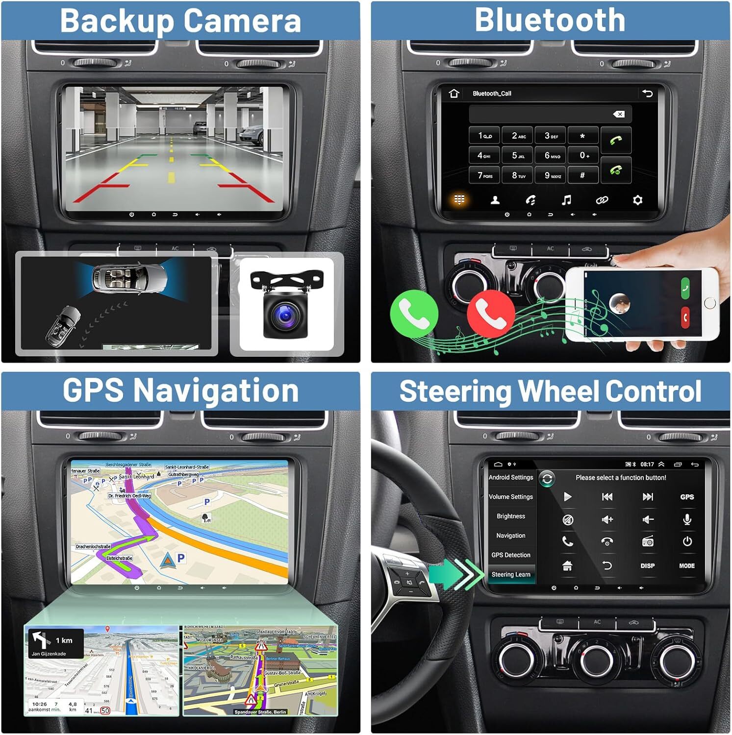 9″ Carplay Android 13 Car Stereo Radio GPS WiFi For VW Volkswagen Jetta 2006-15