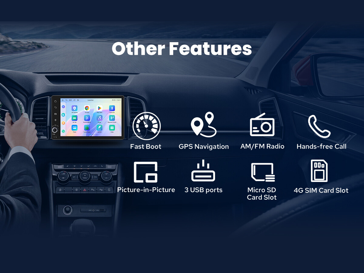 Android 12 JOYING CarPlay 1280*800P 7 inch Single Din Car Bluetooth Stereo Radio