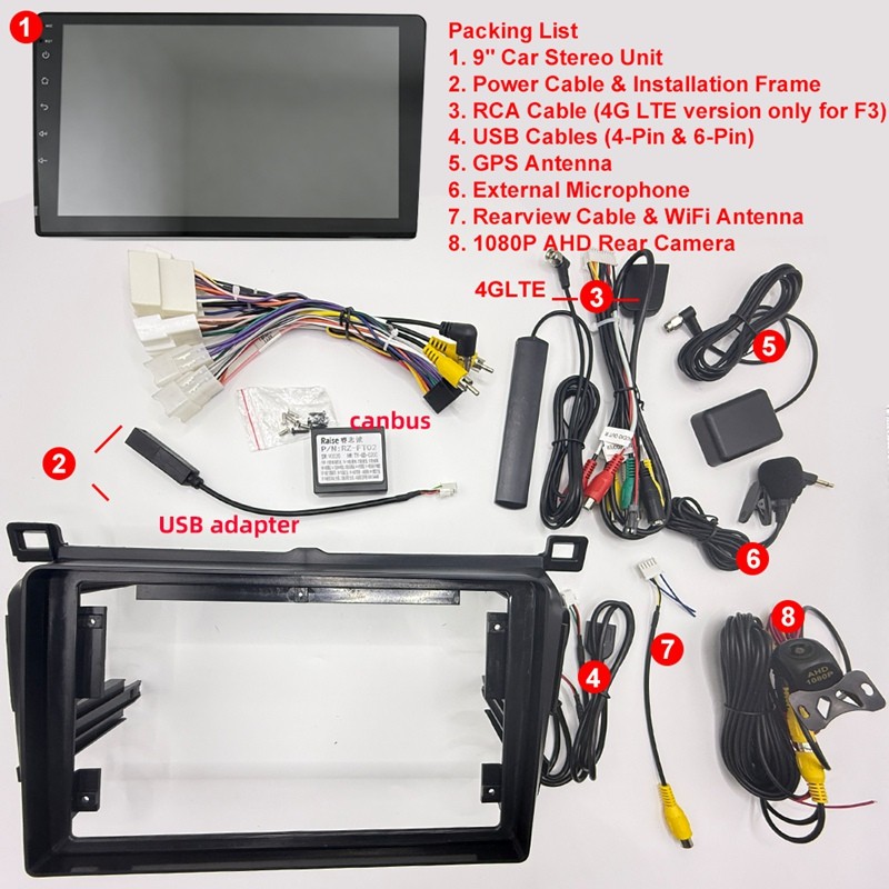9″ Android 64G 8 Core Car Radio for Toyota RAV4 2013-2018 CarPlay Audio GPS