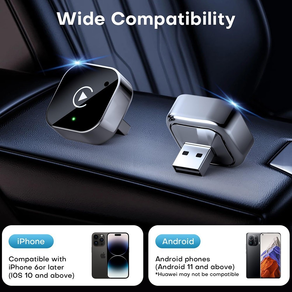 2026 USB Wireless CarPlay Adapter For iPhone Apple Wireless Dongle Plug ＆ Play