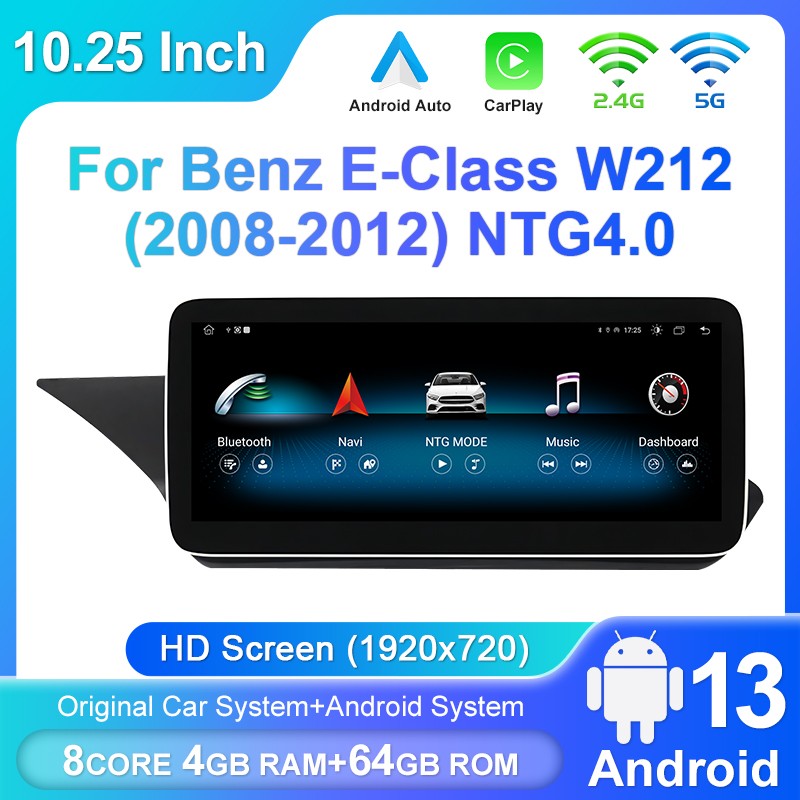 10.25″ 4+64GB Apple CarPlay for Mercedes-Benz E-class W212 NTG4.0 Stereo GPS +BT