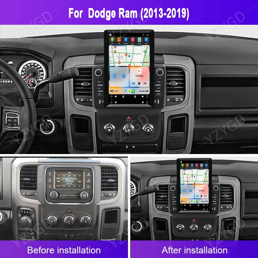 For Dodge Ram 1500 2500 3500 Car Radio Player Screen 2013-2018 Android CarPlay