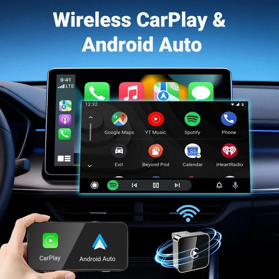 Wireless Carplay Android Auto Adapter USB Car Dongle Connect Box 2 in 1 Mini Box