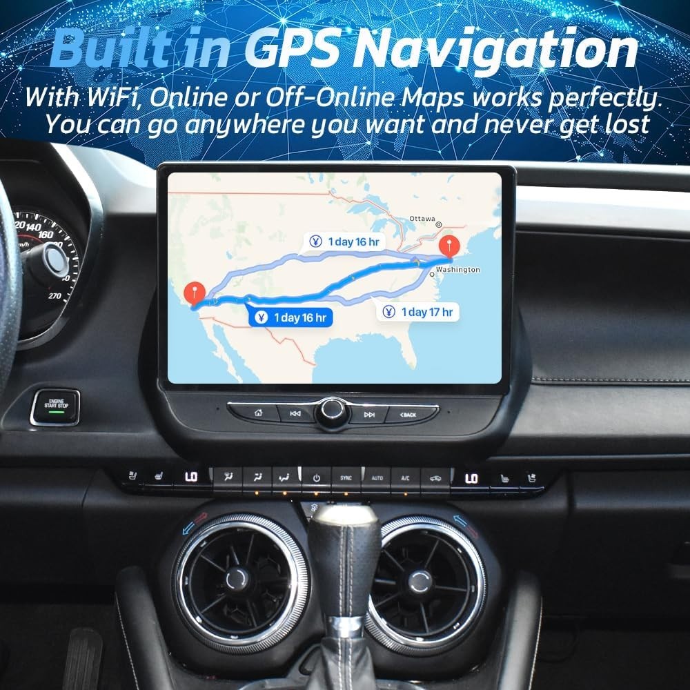 64GB Android 13 Car Stereo Radio GPS Apple Carplay Screen For Chevrolet Camaro