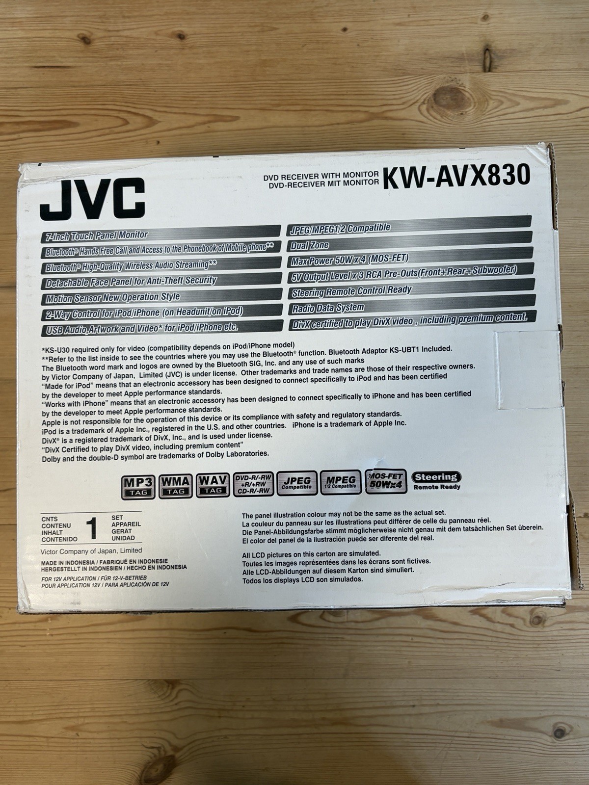 JVC KW-AVX830 Double Din Car Multimedia Receiver | Bluetooth USB 2.0 | Complete