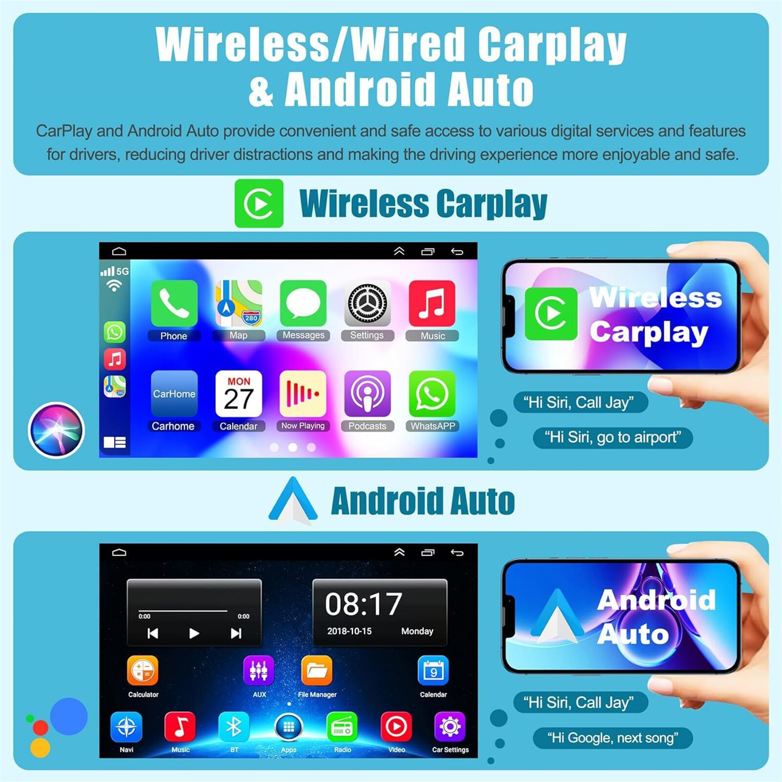 For 1997–2002 Jeep Wrangler TJ 6.8″ Android 13 Carplay Car Stereo Radio GPS WIFI