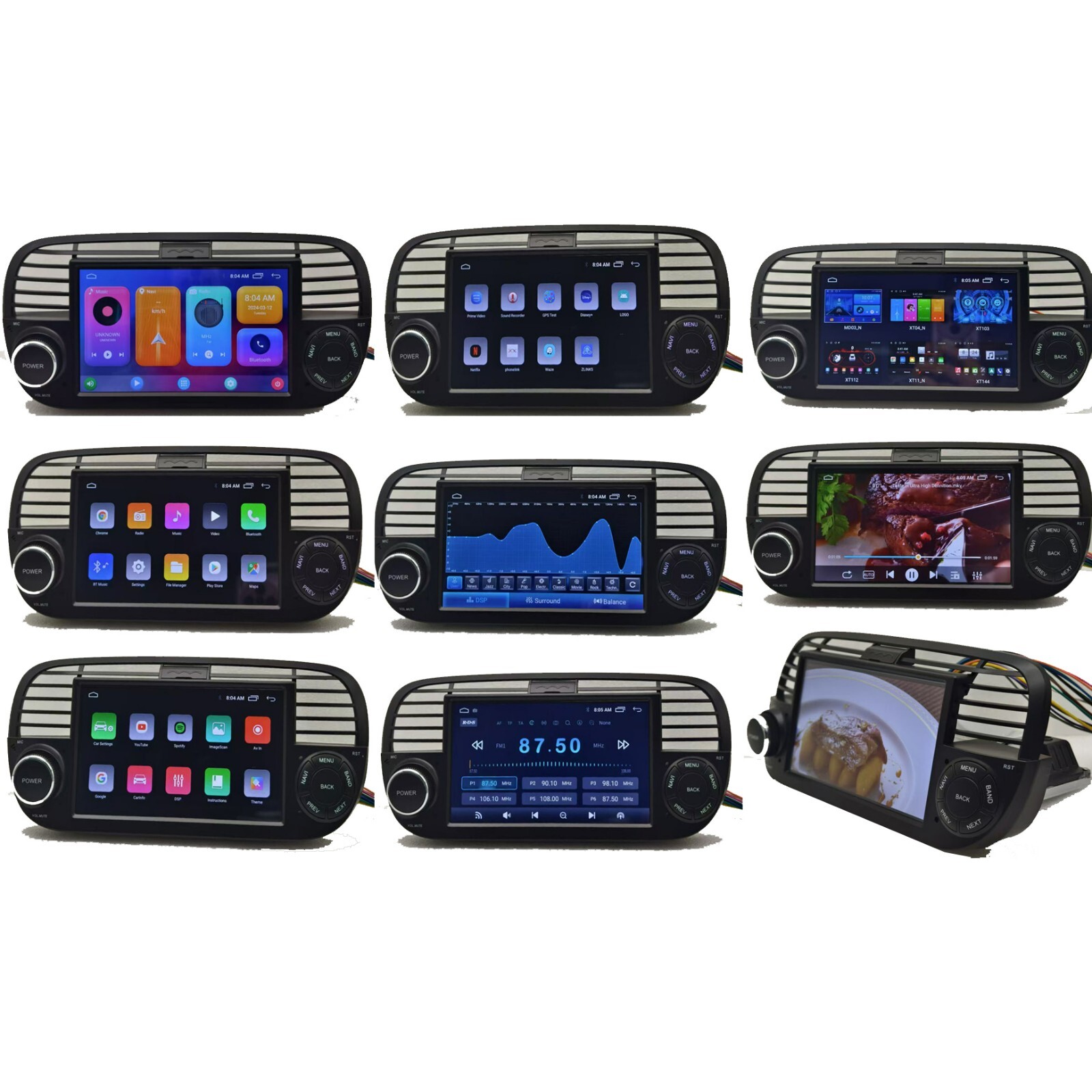7″ Car Stereo Radio For Fiat 500 2007-2015 Android 13 GPS Navi Carplay WIFI
