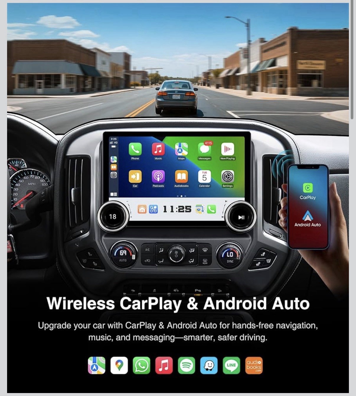 11.5 Carplay for Chevrolet Silverado GMC Sierra 2014-2018 Android Auto Car Radio