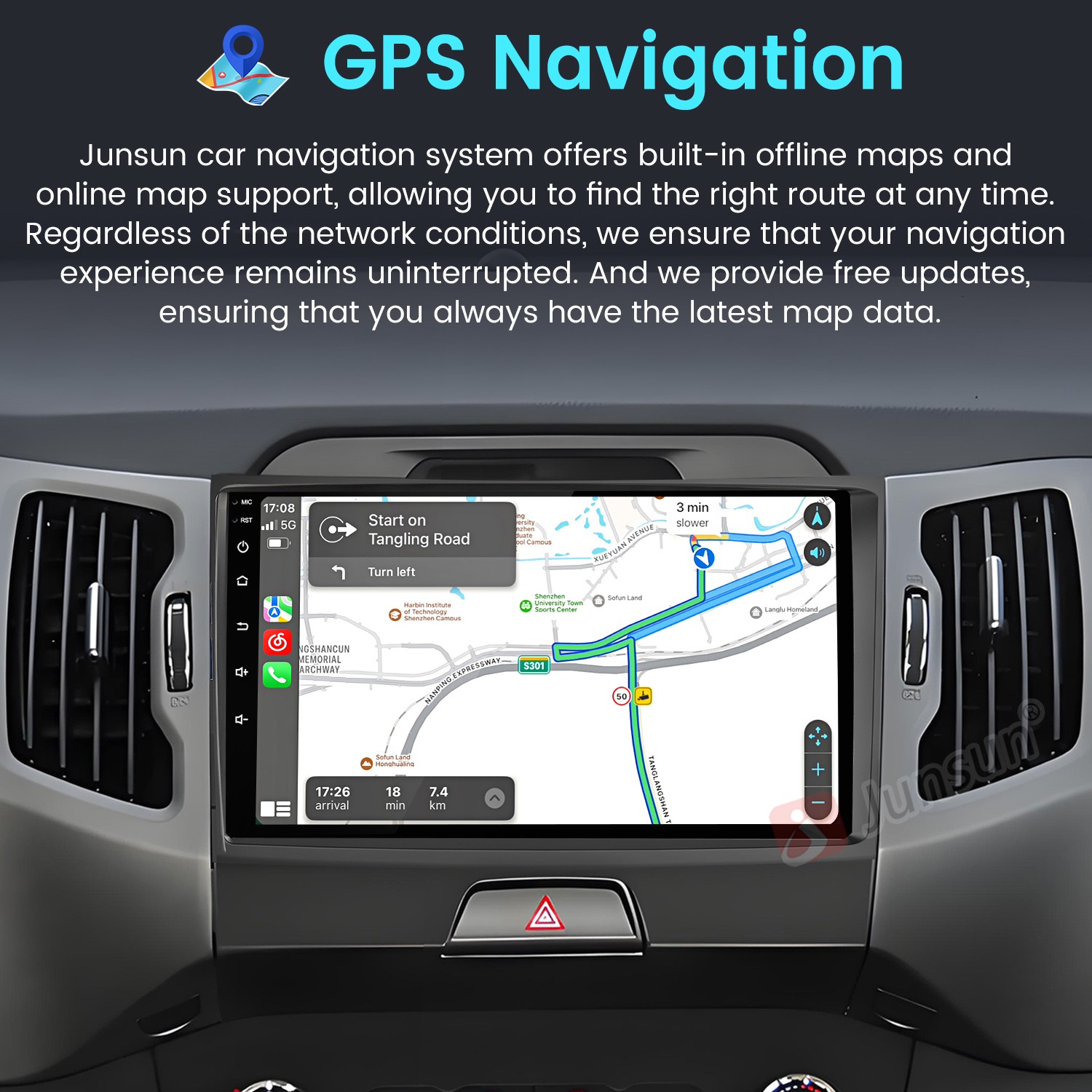 8Core 4+64G Android15 CarPlay For Kia Sportage 2010-2016 Car Stereo Radio GPS BT