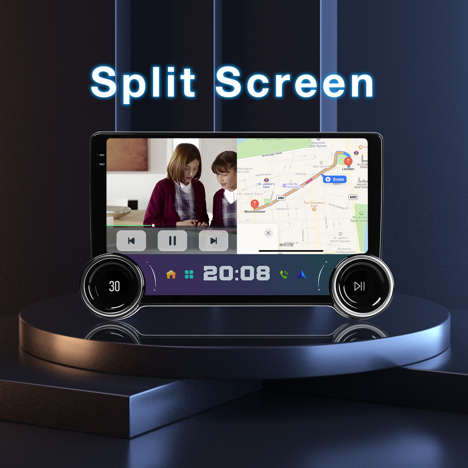 Single 1DIN 10.1″ Android Car Headunit Stereo Radio GPS WIFI BT Carplay