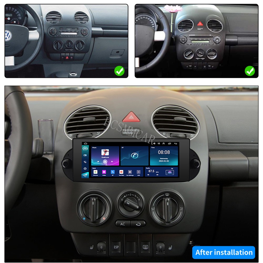 6.8in Car Radio Stereo Touch Screen GPS W/Camera For Volkswagen Beetle 2006-2010
