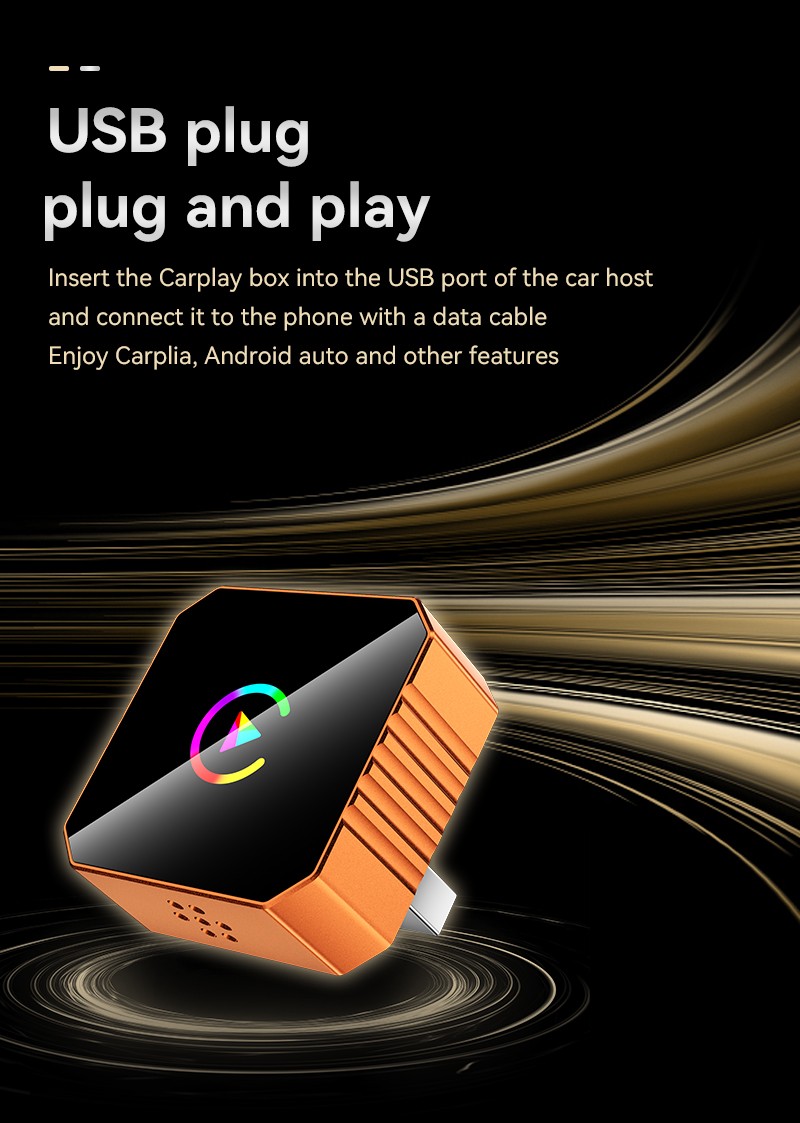 2026 USB Wireless CarPlay Adapter For iPhone Apple Wireless Dongle Plug ＆ Play