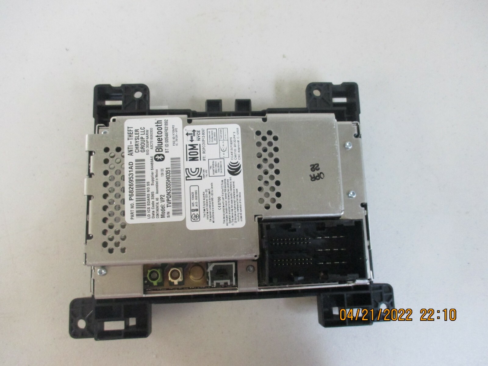 2015-18 Dodge Charger Challenger Radio Sat Head Unit P68269531AD VP2