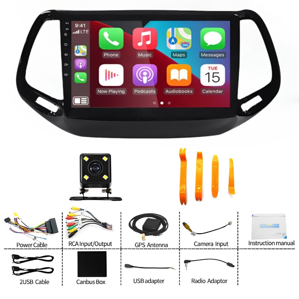 10″ For Jeep Compass 2017-2019 Android 15 Car Stereo Radio CarPlay GPS Navi 32G