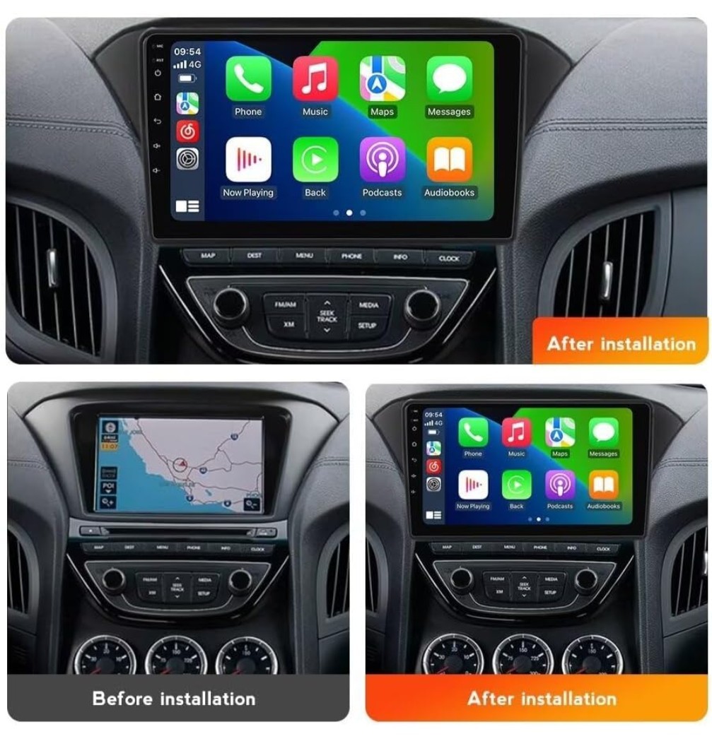 4+64G Car Stereo Radio GPS carplay For 2012-2016 Hyundai Genesis Rohens Coupe