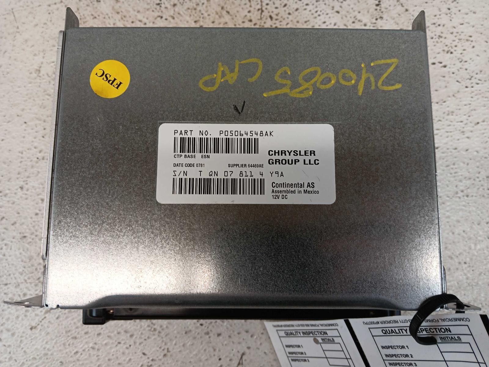 11 Dodge Charger Audio Equip. Radio ID 5064548AG (RHA) **May Need Programming**