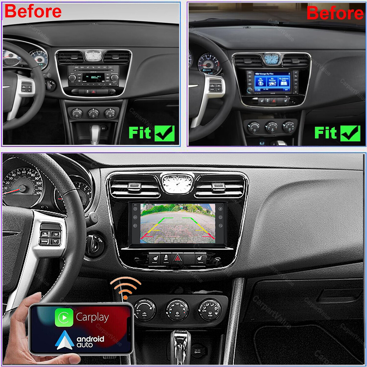 For 2011-2014 Chrysler 200 Apple CarPlay Android 13 Car Stereo Radio GPS SWC 32G