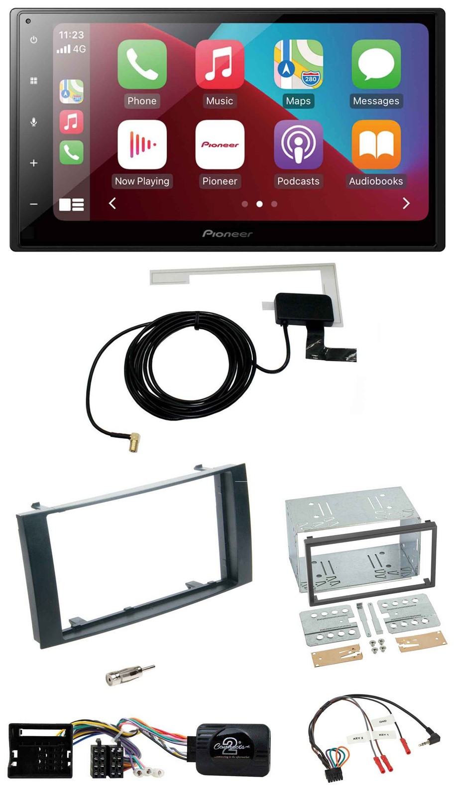 Pioneer USB Bluetooth DAB Steering Wheel 2DIN Car Stereo for VW Touareg T5 Caravelle Mul