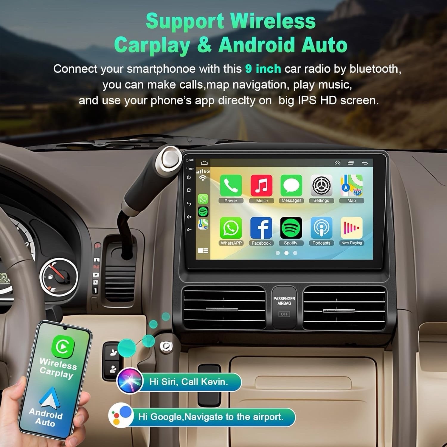 (8 Core + Android 15) Car Radio Stereo for Honda CRV 2002-2006 4GB+64GB | 9″ QLE