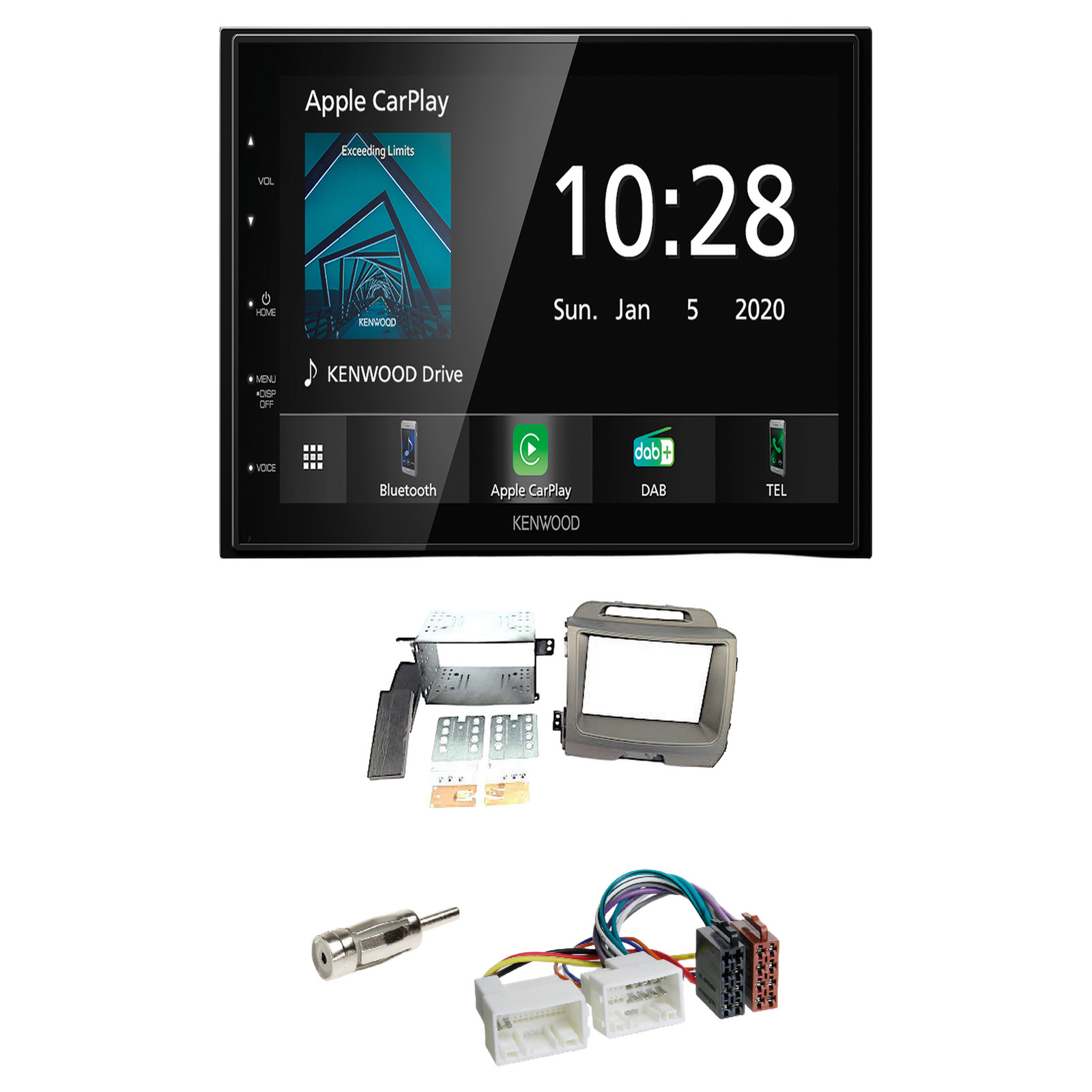 Kenwood DMX5020DABS Radio DAB Bluetooth with installation kit for Kia Sportage III