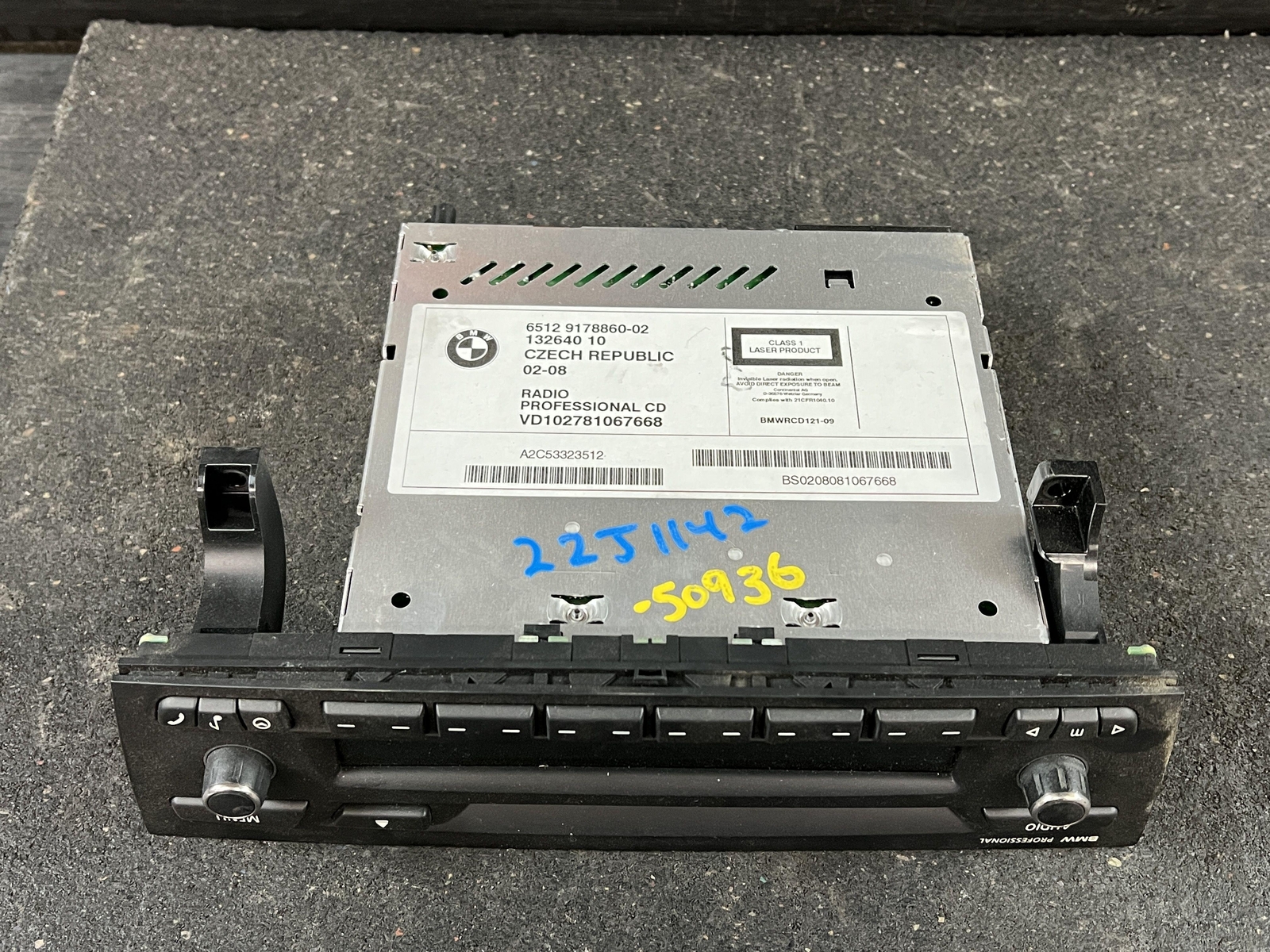 08-09 BMW 135I AM FM CD PLAYER RADIO STEREO RECEIVER ID 65129178860