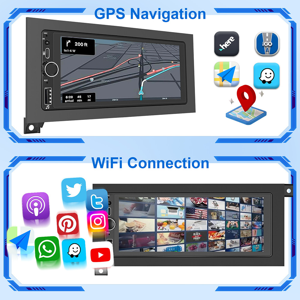 6.9″ For 1997-2002 Dodge Ram Radio Stereo Android Auto Apple CarPlay GPS Navi 4G