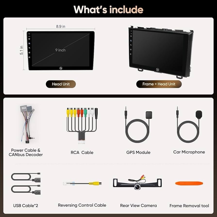 9 Inch Car Radio Stereo for Honda CR-V 2006-2011 Wireless CarPlay Android Auto