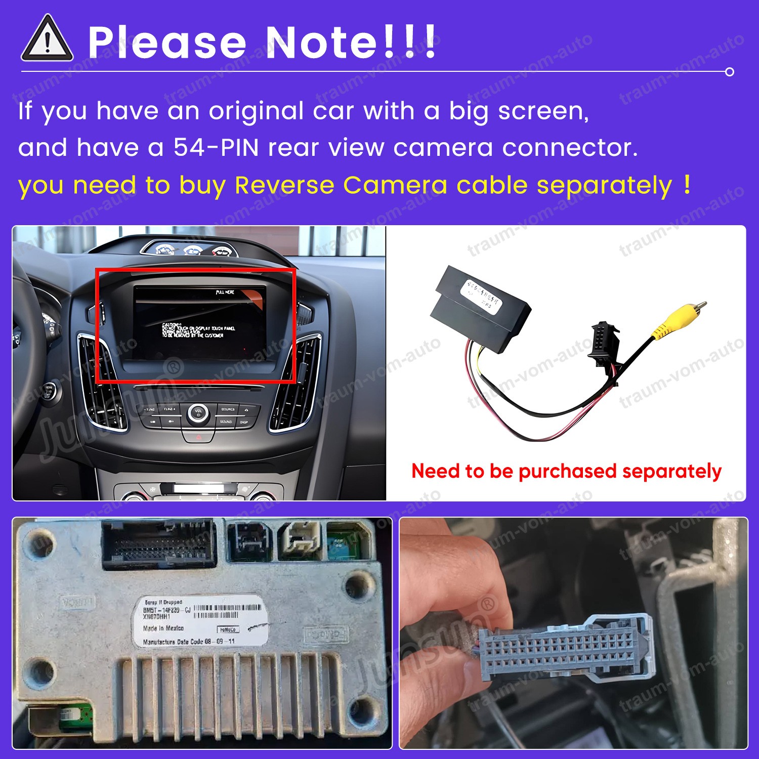 For Ford Escape 2013-2017 Apple Carplay Stereo Radio Android14 GPS WIFI 64GB DSP