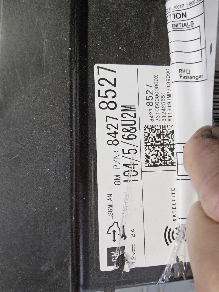 2017 Chevy Silverado Radio Receiver ID 84278527
