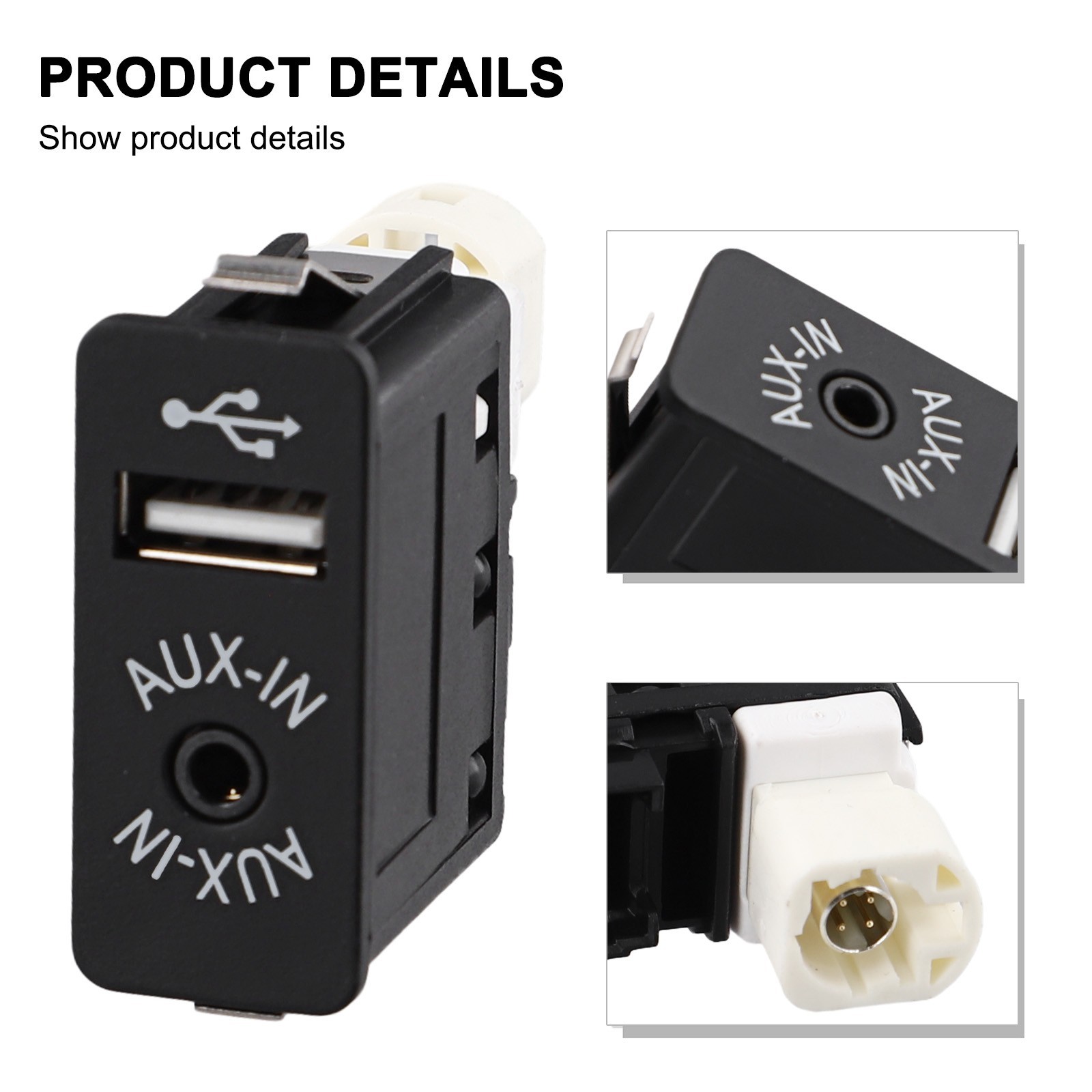 Car USB AUX Input AUX Socket Car USB AUX Input Socket Direct Installation