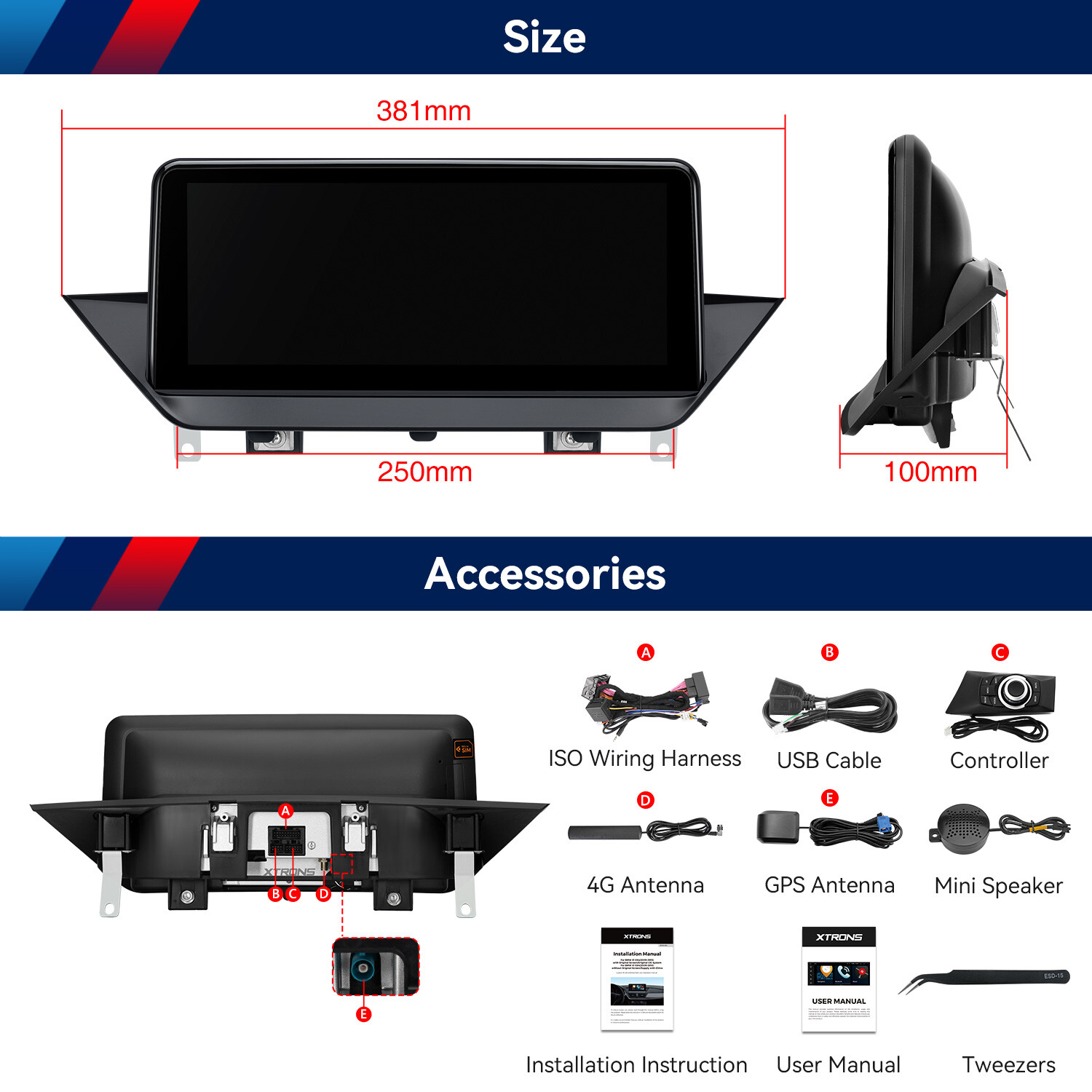 For BMW X1 E84 No Original Display Android 14 Car GPS Navi Stereo 8Core 4+64GB