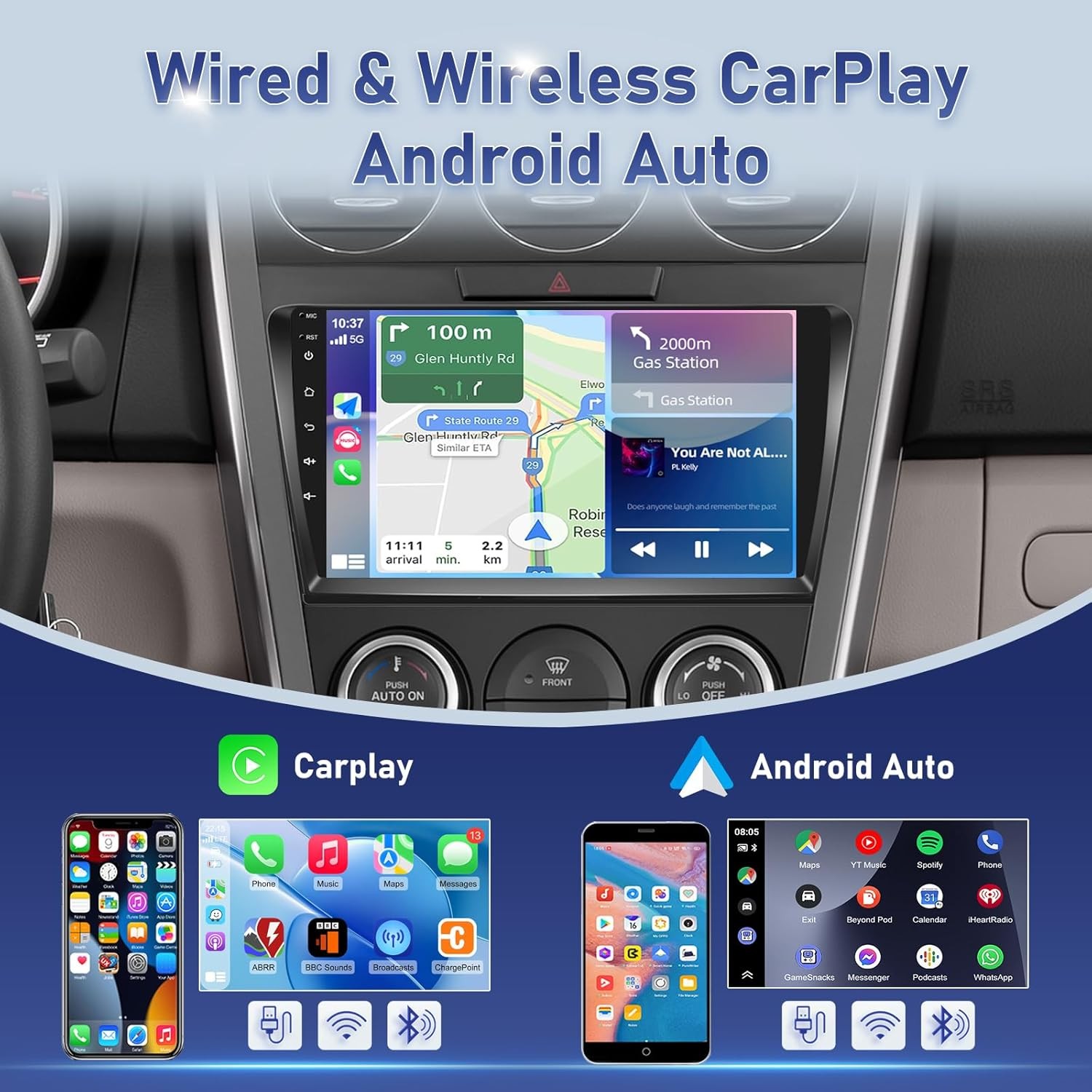 32G Apple CarPlay Car Stereo For Mazda CX-7 2007-2014 Android 13 GPS wifi Radio