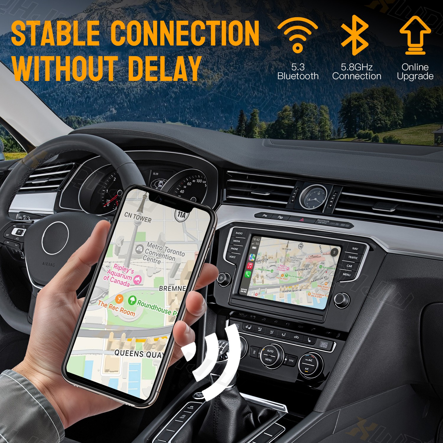Wireless CarPlay Adapter USB Dongle For Acura ILX Sedan 4-Door 2.4L 2019-2022