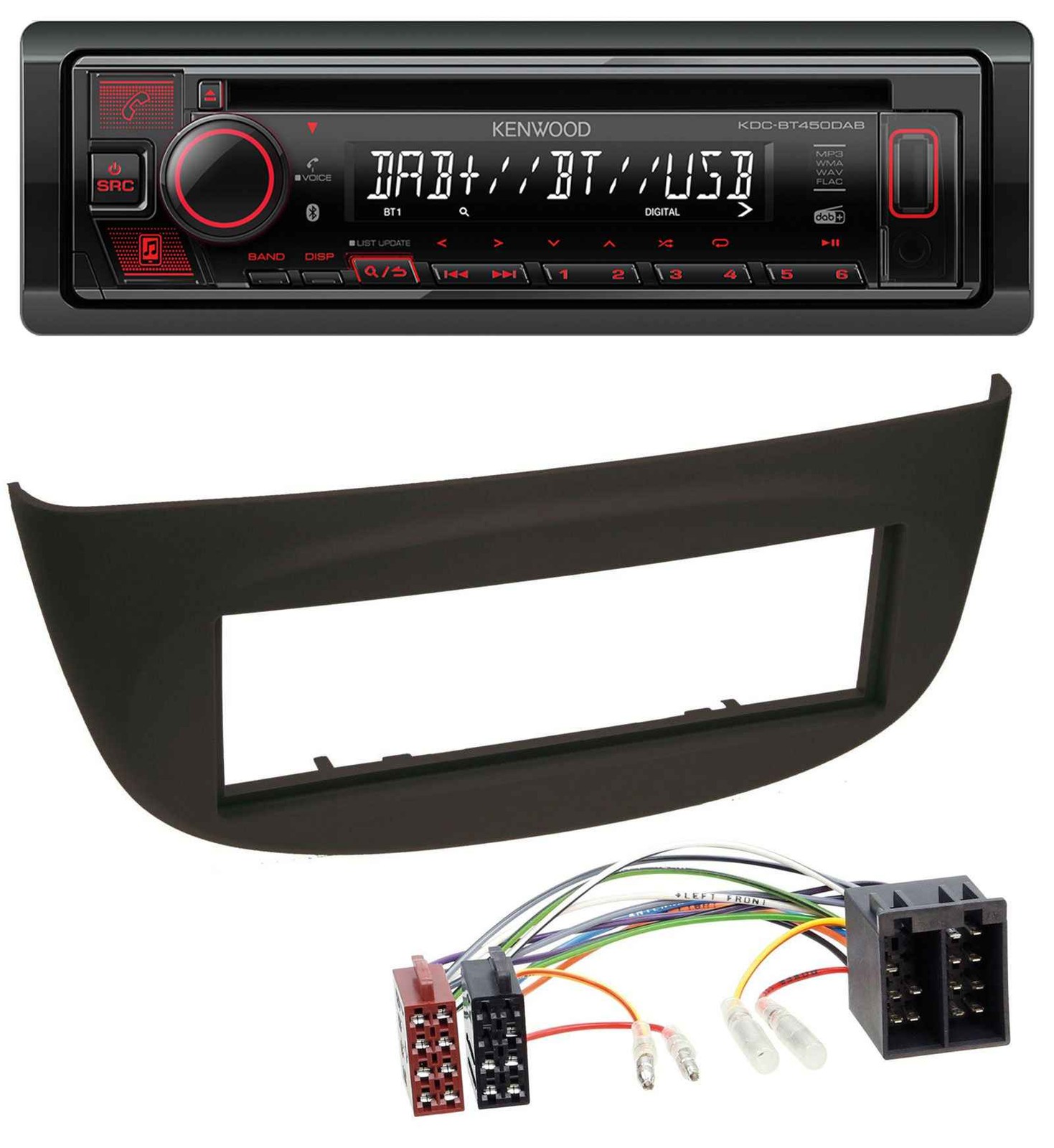 Kenwood MP3 CD USB Bluetooth DAB Car Stereo for Renault Twingo (07-12) Black