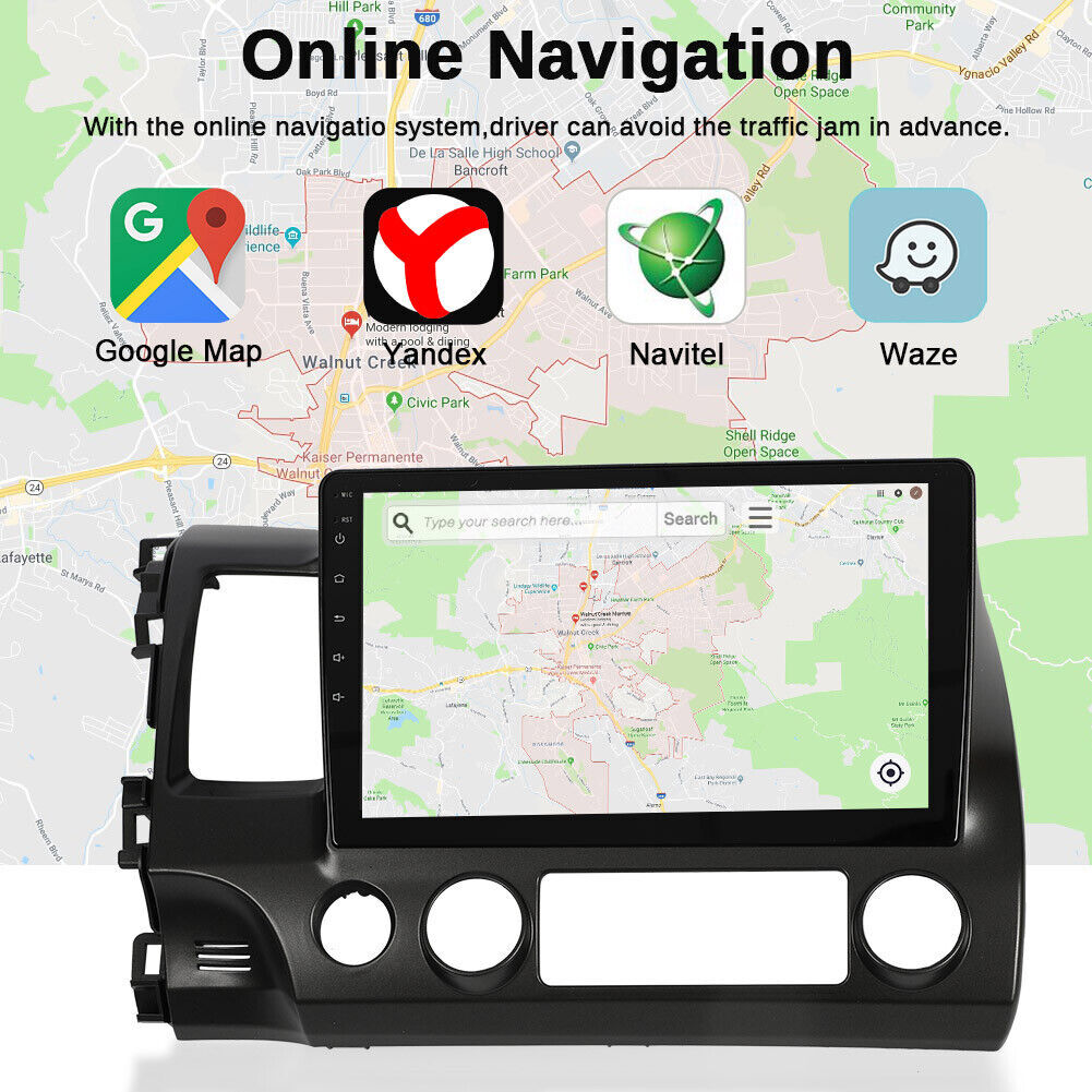 Apple Carplay Car Stereo Radio For Honda Civic 2006-2011 Android 15 GPS Navi BT